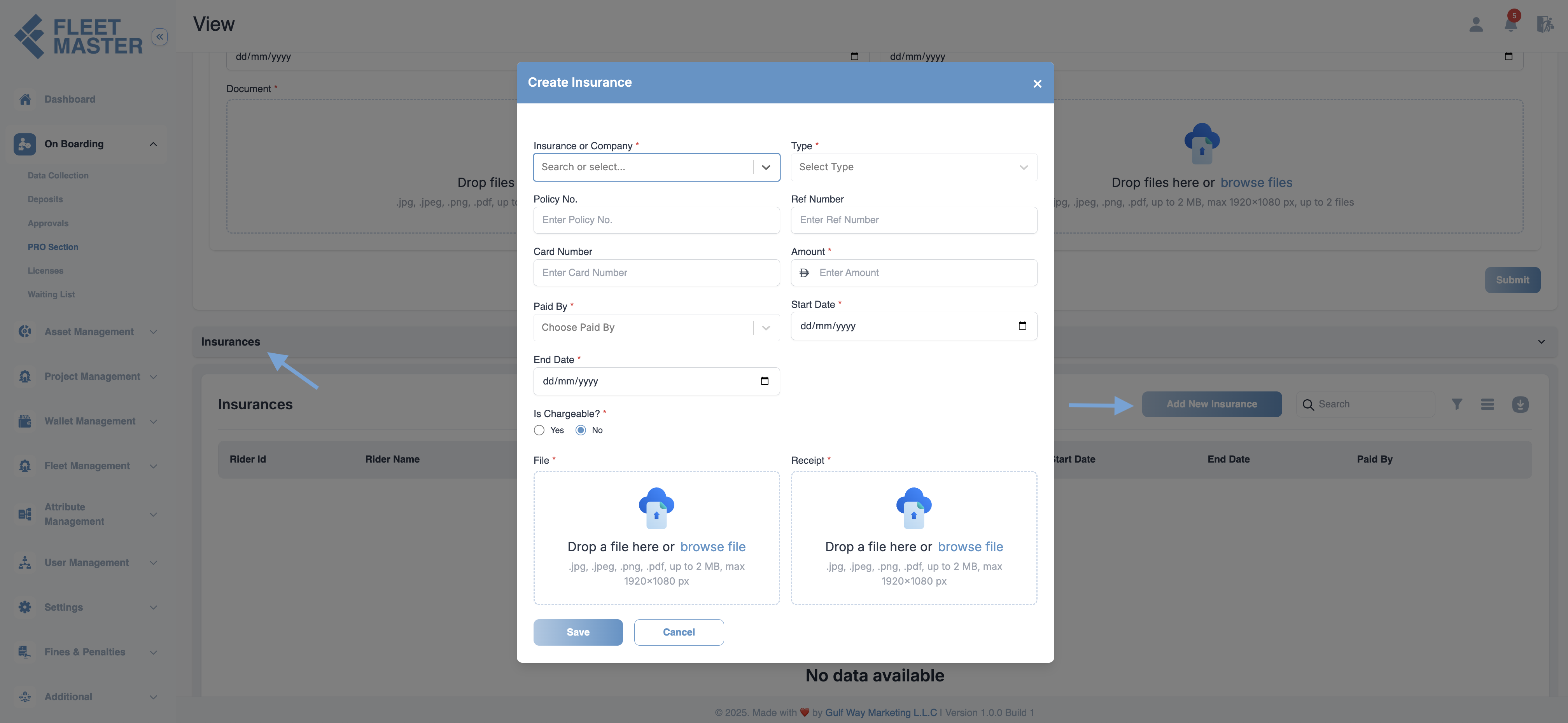 Insurance Screenshot