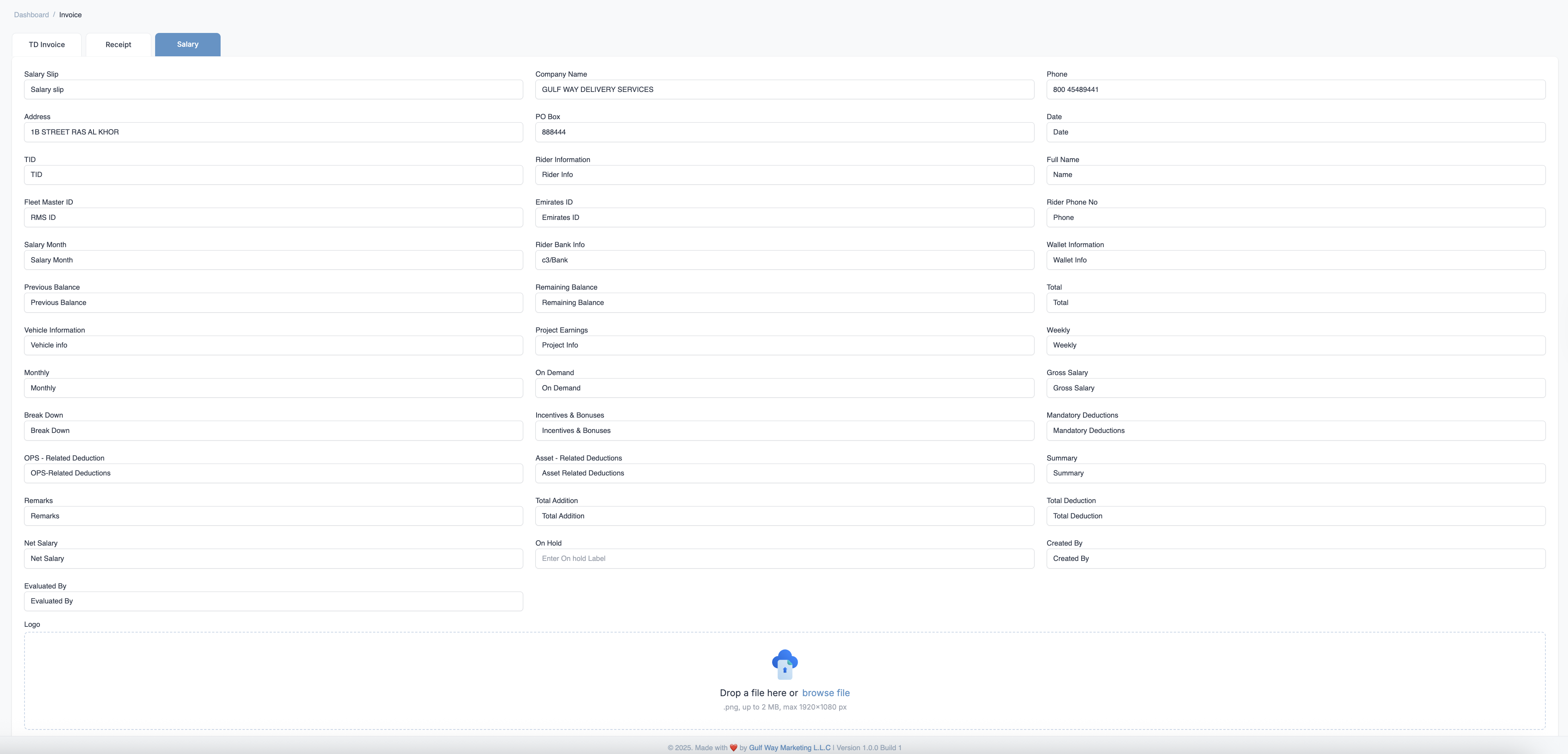 Invoice Screenshot