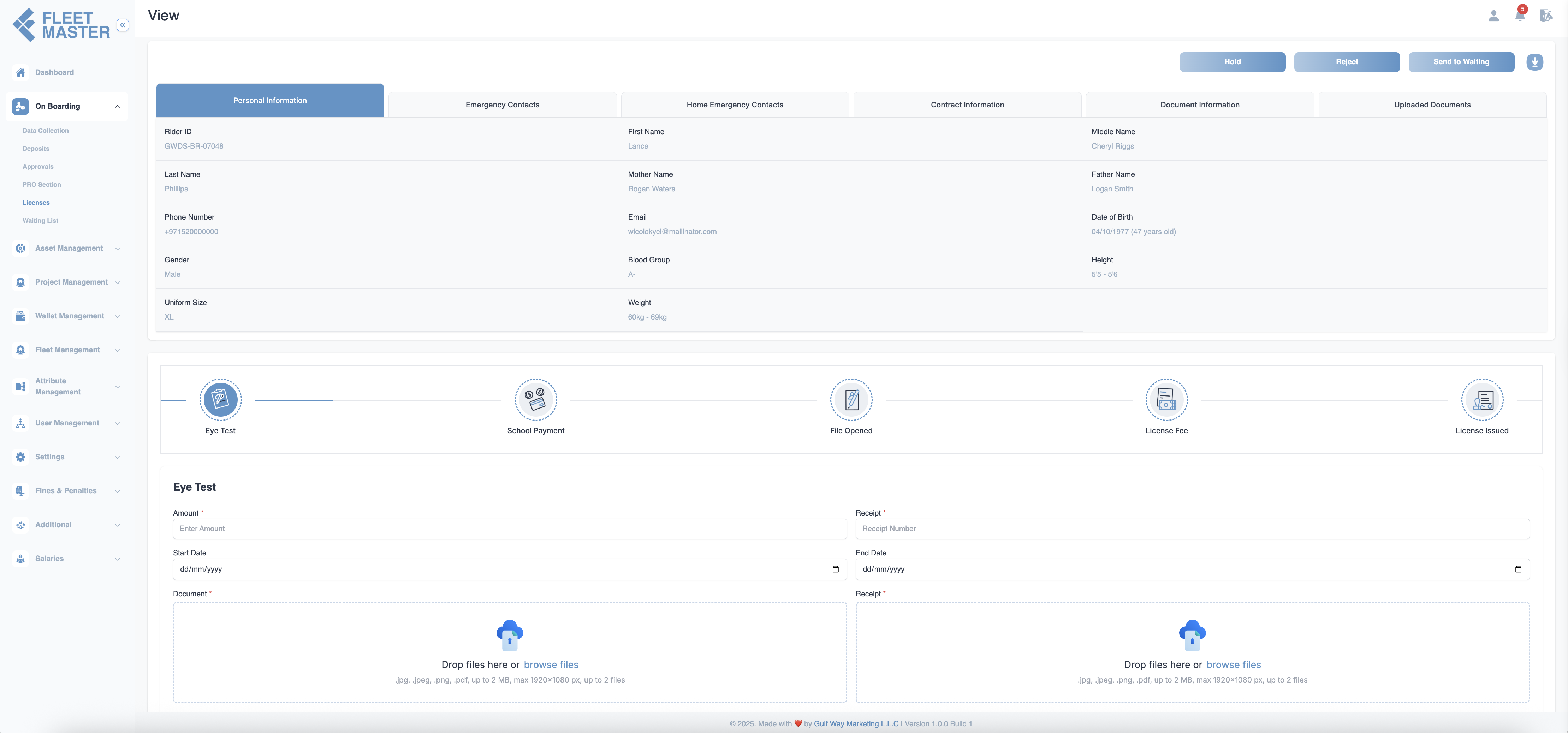 Licensing Screenshot
